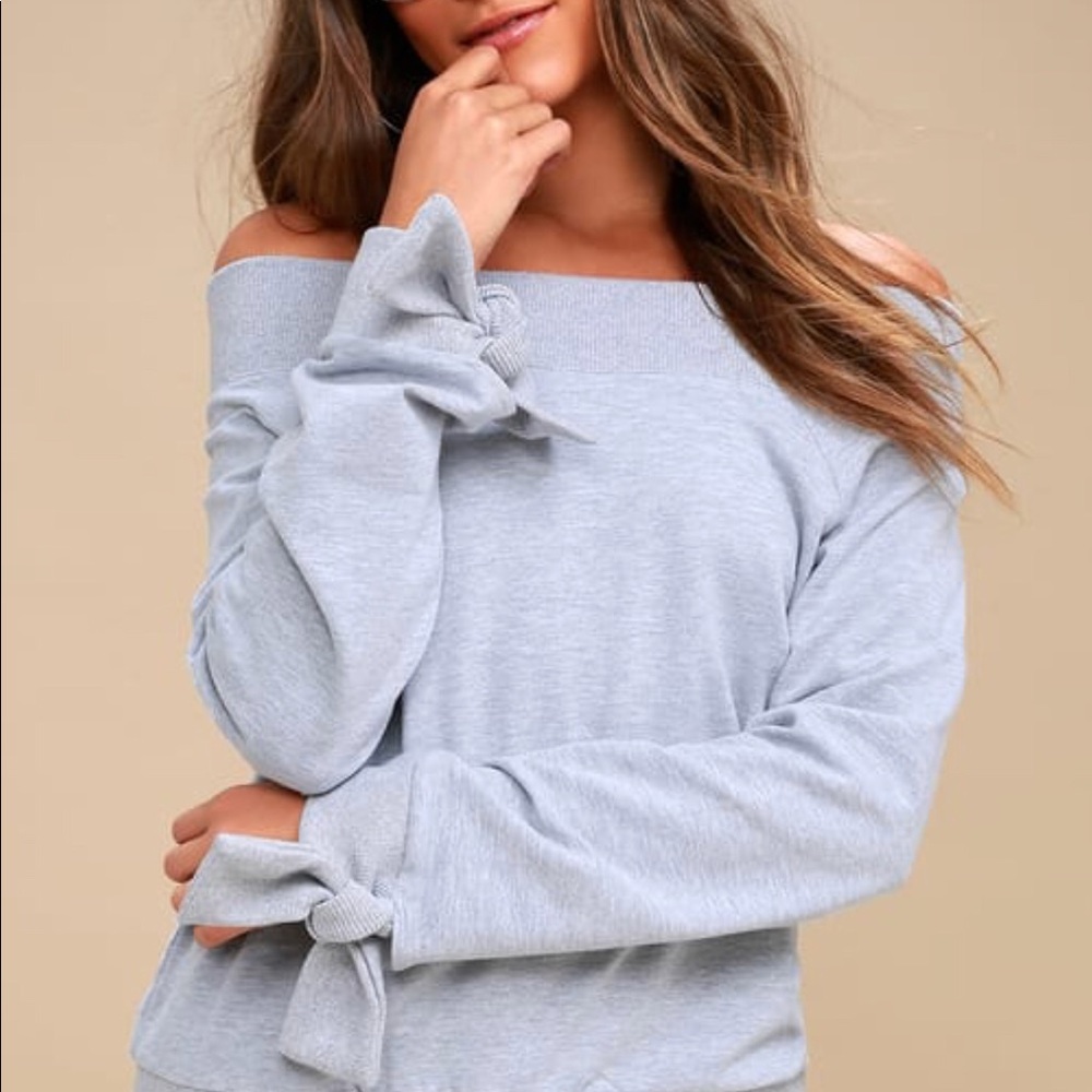 Lulu’s Off-The-Shoulder Sweatshirt Sweater